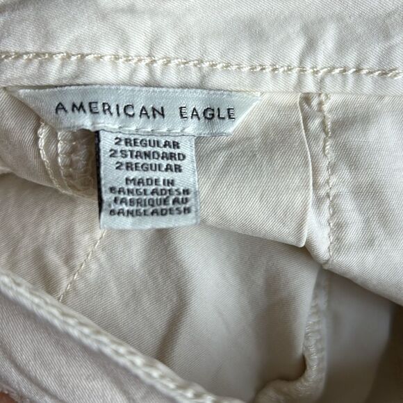 American Eagle AE Super High-Waisted Pleated Peplum Cream Color Skirt Y2K Grunge - Picture 11 of 11